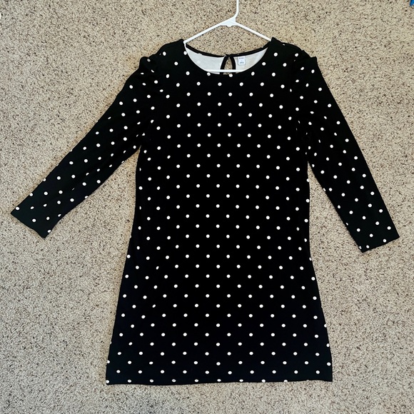 NWOT Ponte-Knit Polka Dot Swing Dress 3/4 Length Sleeves - Picture 2 of 7